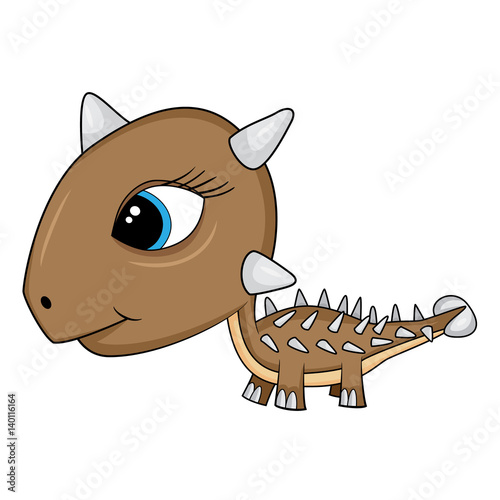  Cartoon Baby Ankylosaurus Dinosaur
