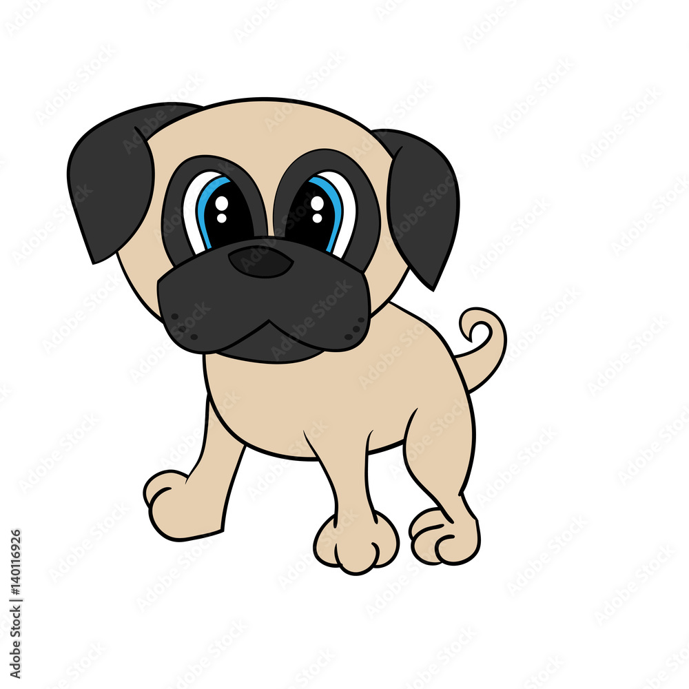 Naklejka premium Isolated Cartoon Cute Dog
