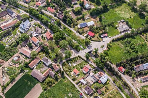 Fototapeta Naklejka Na Ścianę i Meble -  aerial view of the  village landscape