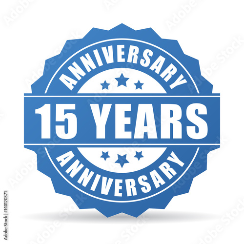 15 years anniversary celebration vector icon