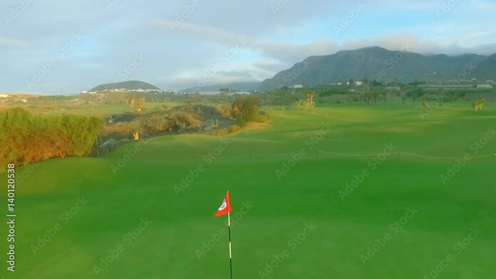 Flag on the golf course Flag on the golf course