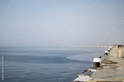 foggy pier