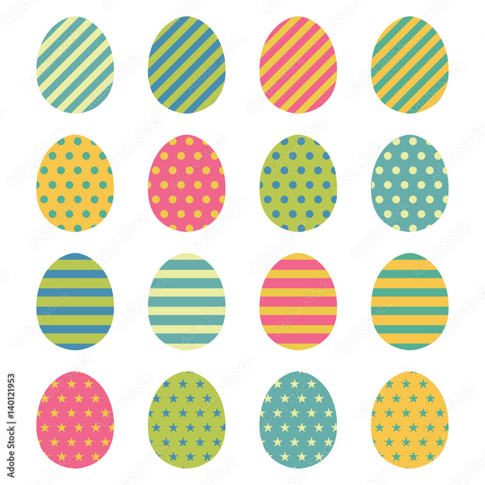 Easter eggs icons set. Easter eggs for Easter holidays design on white background