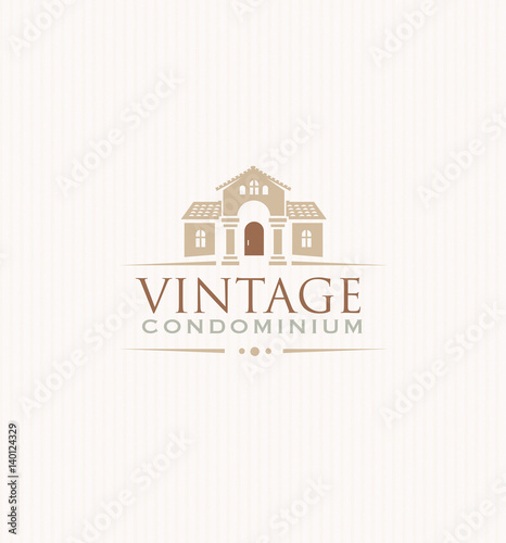 Vintage Upscale Condominium Creative Vector Emblem Concept
