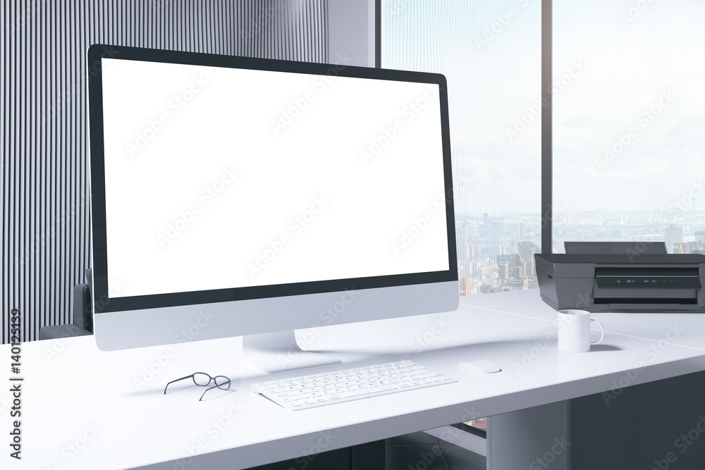 Blank white pc screen Blank white pc screen