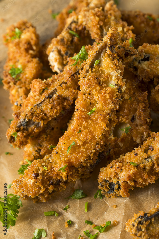 Homemade Breaded Fried Portabella Mushroom Fries Homemade Breaded Fried Portabella Mushroom Fries