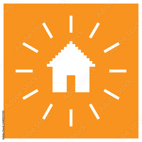 Pixel house illustration