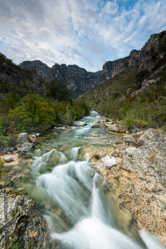 Fast flowing creek in Els Ports Natural Park  Spain