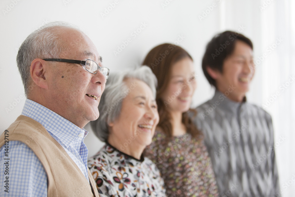 Senior Couple and Adult Daughter and Son Senior Couple and Adult Daughter and Son
