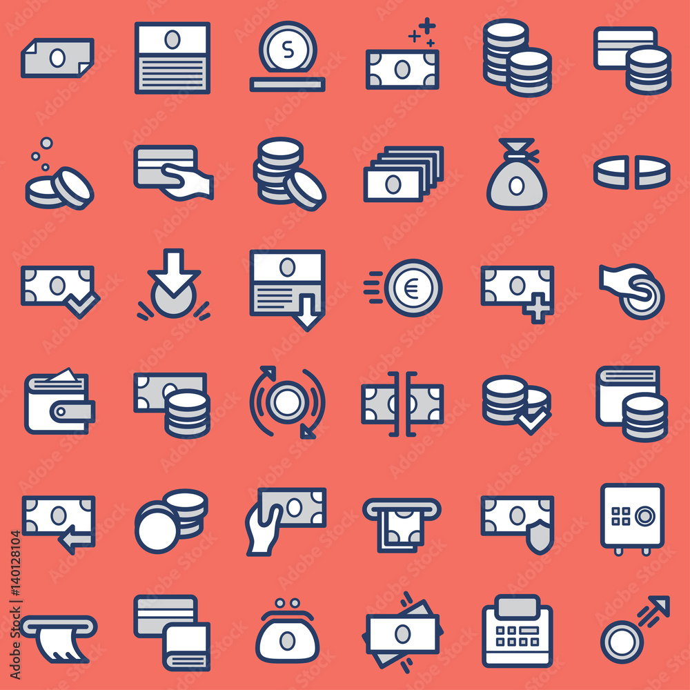 Business and finance icons set. Business and finance icons set.