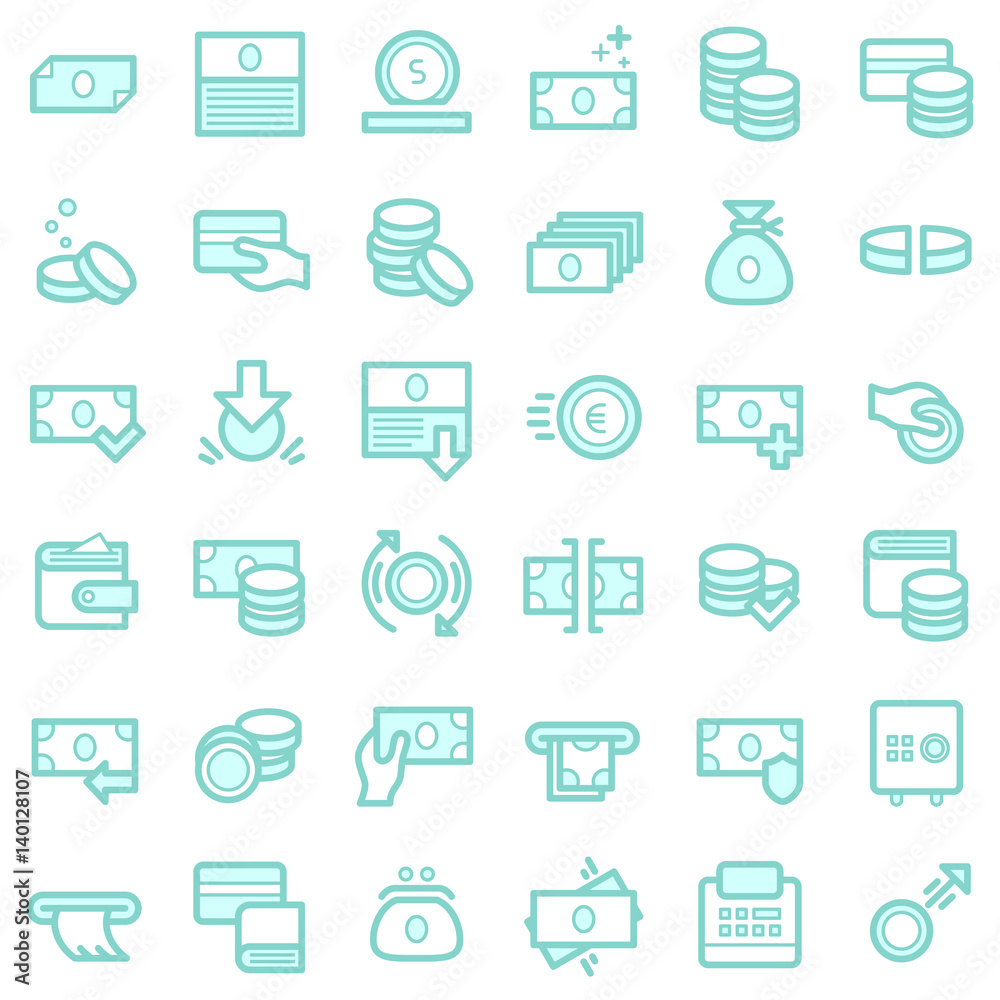 Business and finance icons set.