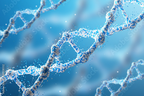 Three blue DNA chains