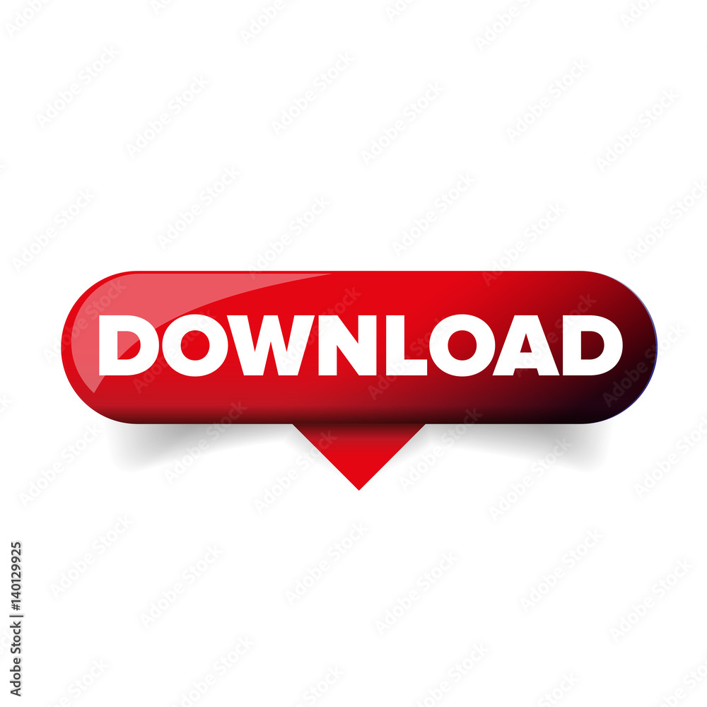 Red Download glossy web button vector Red Download glossy web button vector