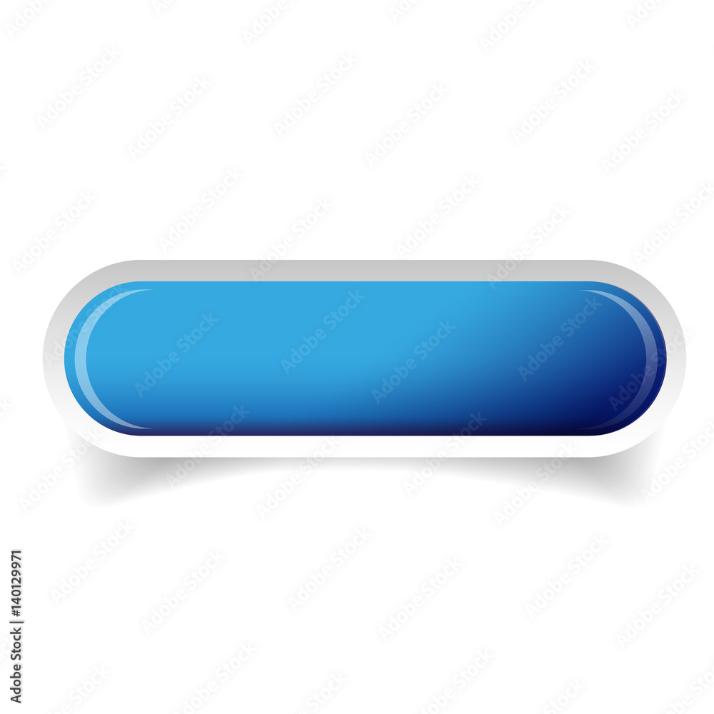 Blue glossy web bar button vector