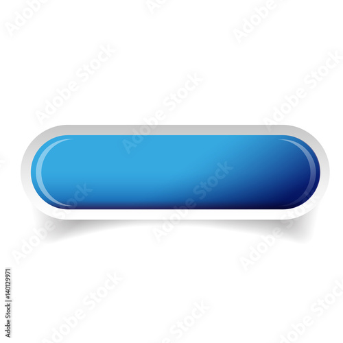 Blue glossy web bar button vector