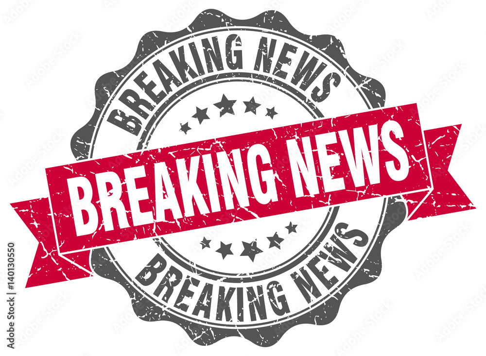 Fototapeta premium breaking news stamp. sign. seal