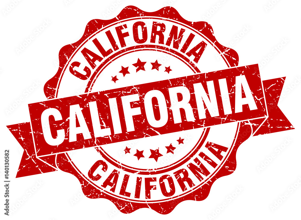 Obraz premium California round ribbon seal