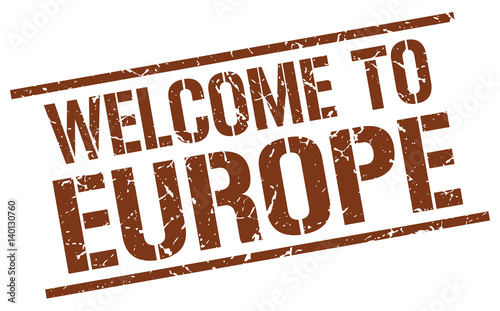 welcome to europe stamp