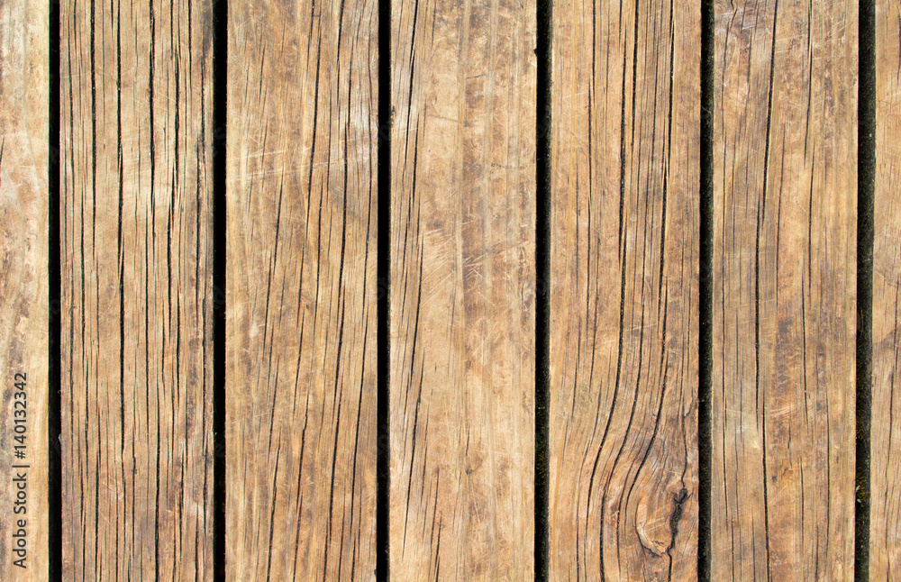 Vintage wood texture with vertical lines. Warm brown wooden background for natural banner.