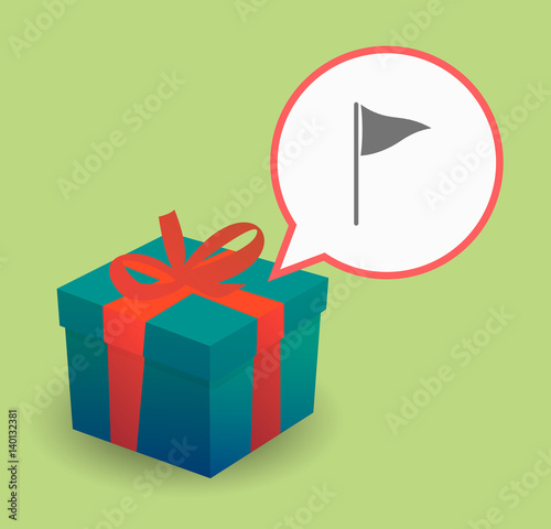 Present with a golf flag