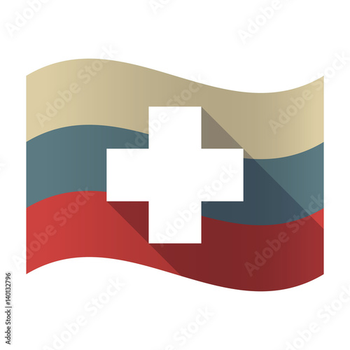 Long shadow Russia flag with a pharmacy sign