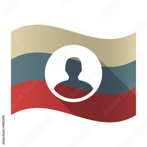 Long shadow Russia flag with a male avatar