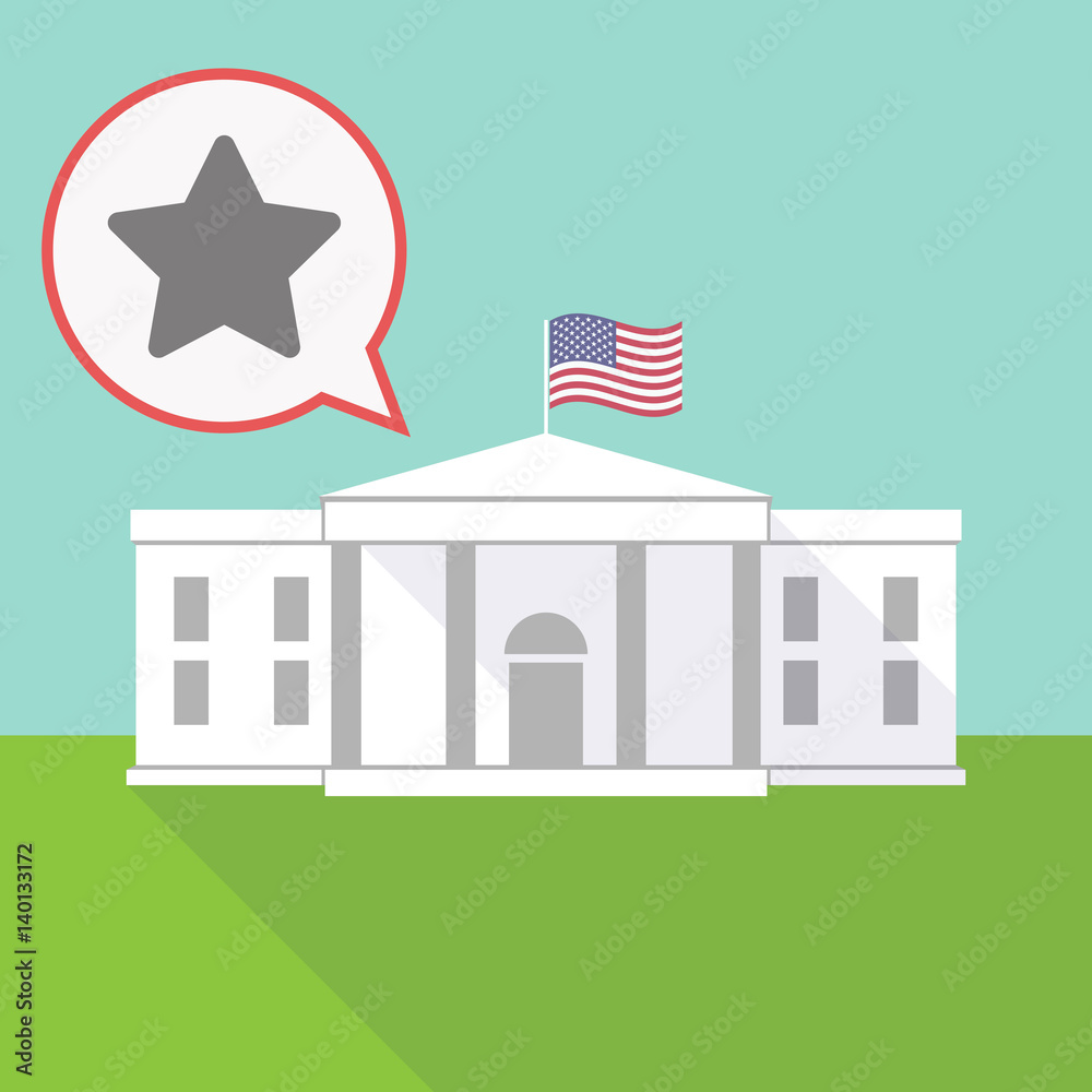 the White House with a balloon and a star