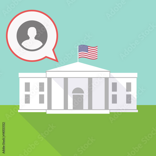 the White House with a balloon and a male avatar