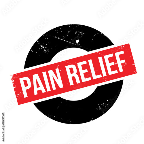 Pain Relief rubber stamp. Grunge design with dust scratches. Effects can be easily removed for a clean, crisp look. Color is easily changed.