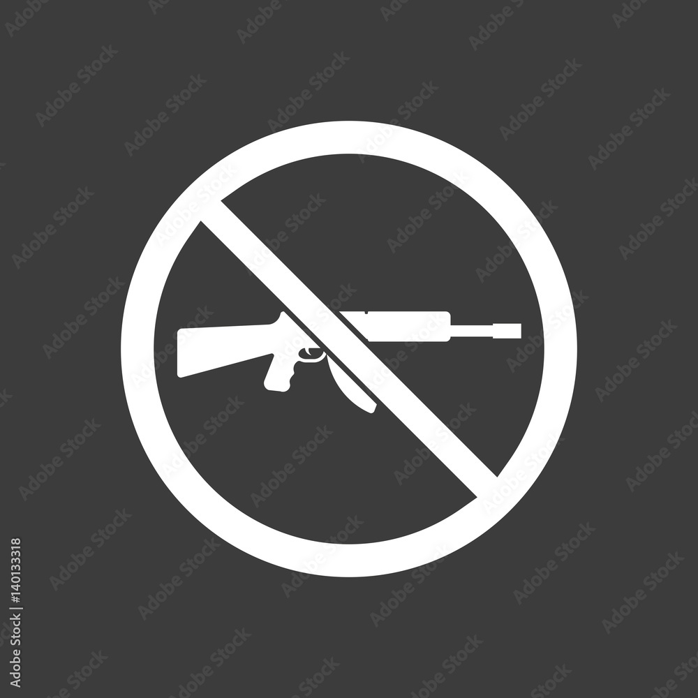 Isolated vector illustration of a rifle in a not allowed signal Isolated vector illustration of a rifle in a not allowed signal