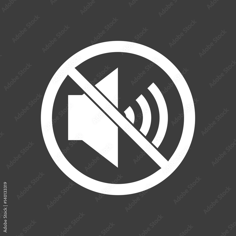 Isolated vector illustration of a speaker in a not allowed signal Isolated vector illustration of a speaker in a not allowed signal
