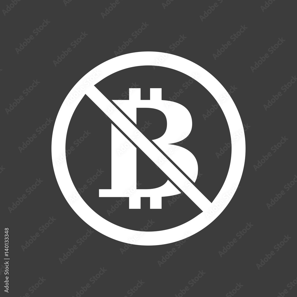 Isolated vector illustration of a bitcoin sign in a not allowed signal Isolated vector illustration of a bitcoin sign in a not allowed signal
