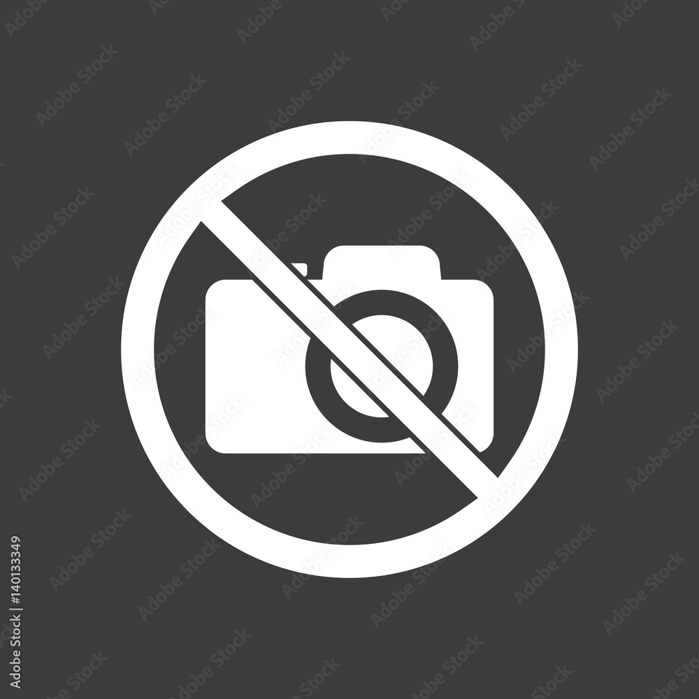 Isolated vector illustration of a photo camera in a not allowed signal Isolated vector illustration of a photo camera in a not allowed signal