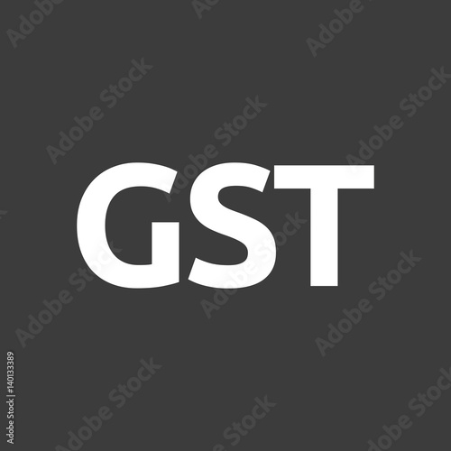 Isolated vector illustration of  the Goods and Service Tax acronym GST