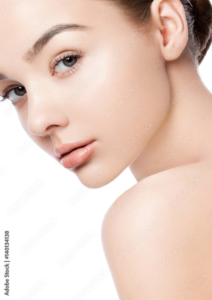 Beautiful woman girl natural makeup spa skin care