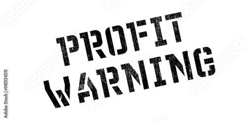 Profit Warning rubber stamp. Grunge design with dust scratches. Effects can be easily removed for a clean, crisp look. Color is easily changed.