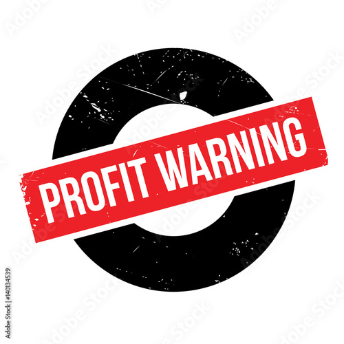 Profit Warning rubber stamp. Grunge design with dust scratches. Effects can be easily removed for a clean, crisp look. Color is easily changed.