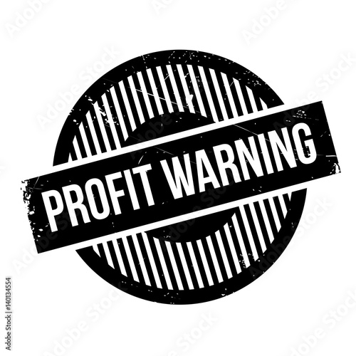 Profit Warning rubber stamp. Grunge design with dust scratches. Effects can be easily removed for a clean, crisp look. Color is easily changed.