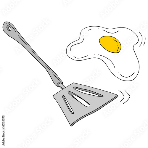 spatula flipping egg