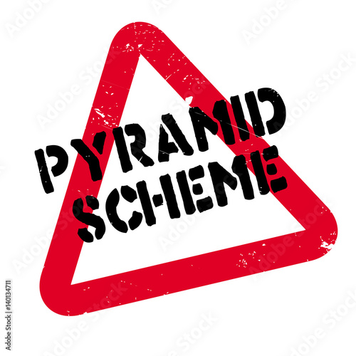 Pyramid Scheme rubber stamp. Grunge design with dust scratches. Effects can be easily removed for a clean, crisp look. Color is easily changed.