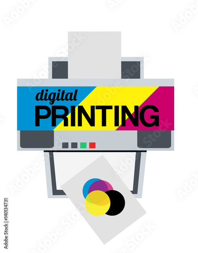 Vector illustration of cmyk digital printer 