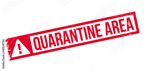 Quarantine Area rubber stamp. Grunge design with dust scratches. Effects can be easily removed for a clean, crisp look. Color is easily changed.