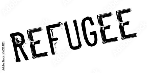 Refugee rubber stamp. Grunge design with dust scratches. Effects can be easily removed for a clean, crisp look. Color is easily changed.
