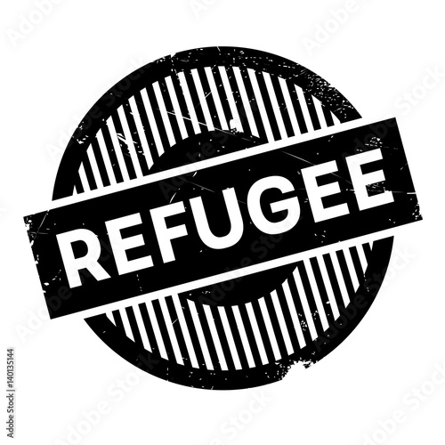 Refugee rubber stamp. Grunge design with dust scratches. Effects can be easily removed for a clean, crisp look. Color is easily changed.