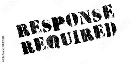 Response Required rubber stamp. Grunge design with dust scratches. Effects can be easily removed for a clean, crisp look. Color is easily changed.
