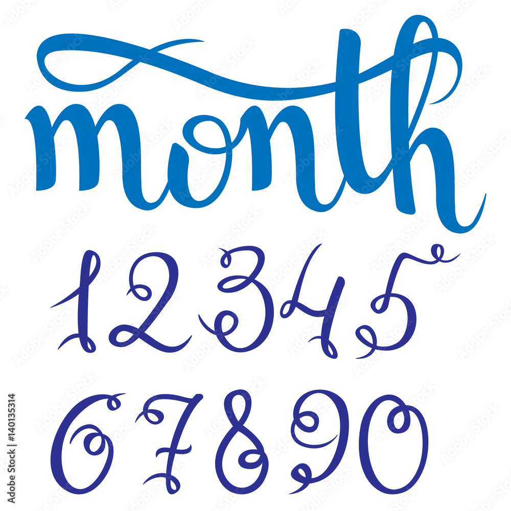 Obraz premium month baby sticker and number