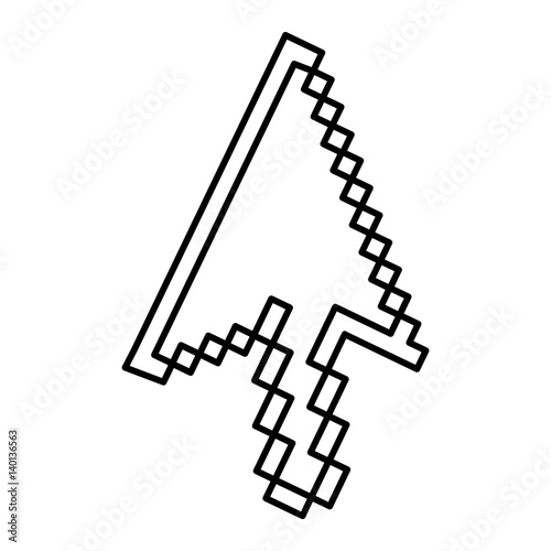 silhouette pixel cursor con, vector illustraction design