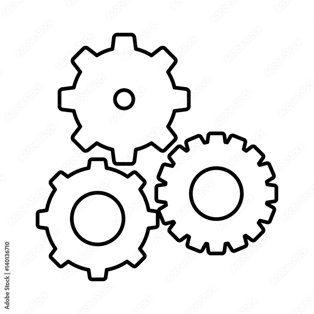 silhouette gears sign icon, vector illustraction design image silhouette gears sign icon, vector illustraction design image