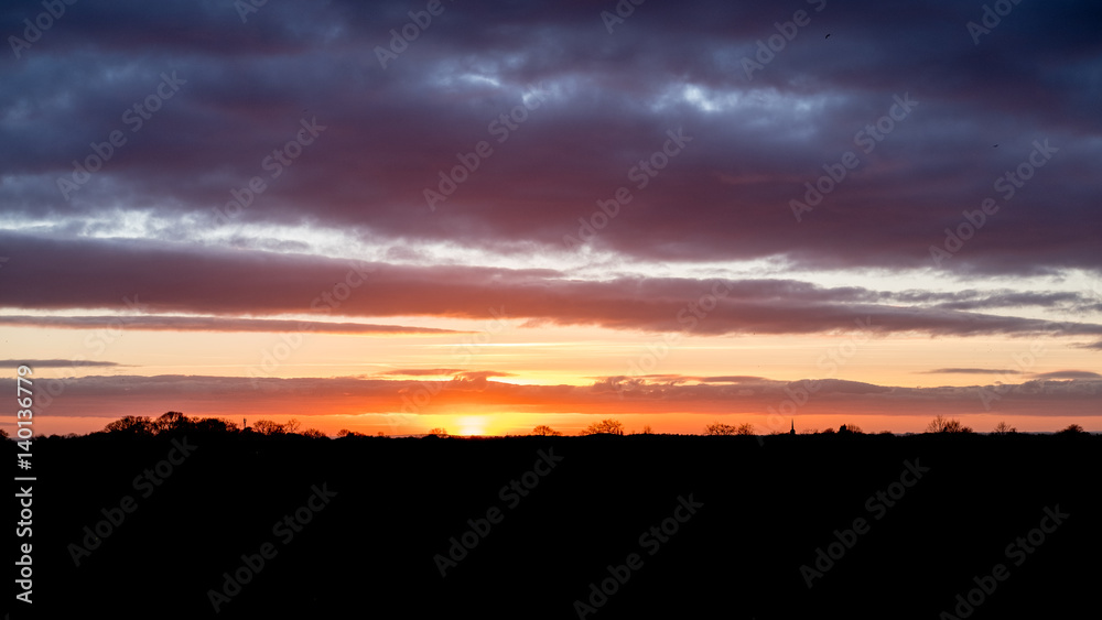 Colorful Sunset Sky with cloud, nature background