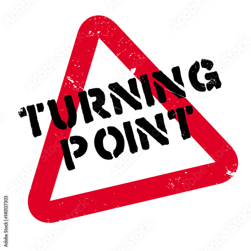 Turning Point rubber stamp. Grunge design with dust scratches. Effects can be easily removed for a clean, crisp look. Color is easily changed.